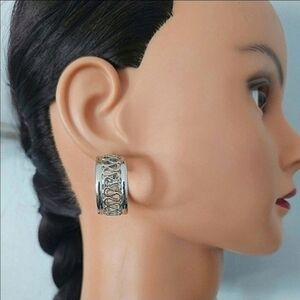 Vintage Hedy Hedison Silver Hoop Earrings